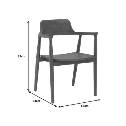 Πολυθρόνα Jambene Teak Ξύλο σε Καρυδί Απόχρωση 57x54x79