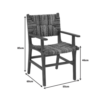 Πολυθρόνα Refane Φυσικό Teak Ξύλο-Banana Σχοινί 55x60x85