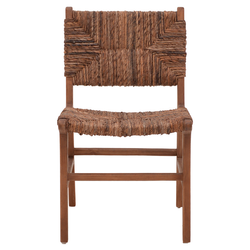 Καρέκλα Refane Σκελετός Teak Ξύλο με Banana Σχοινί σε Καρυδί Απόχρωση 50x58x85