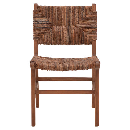 Καρέκλα Refane Σκελετός Teak Ξύλο με Banana Σχοινί σε Καρυδί Απόχρωση 50x58x85