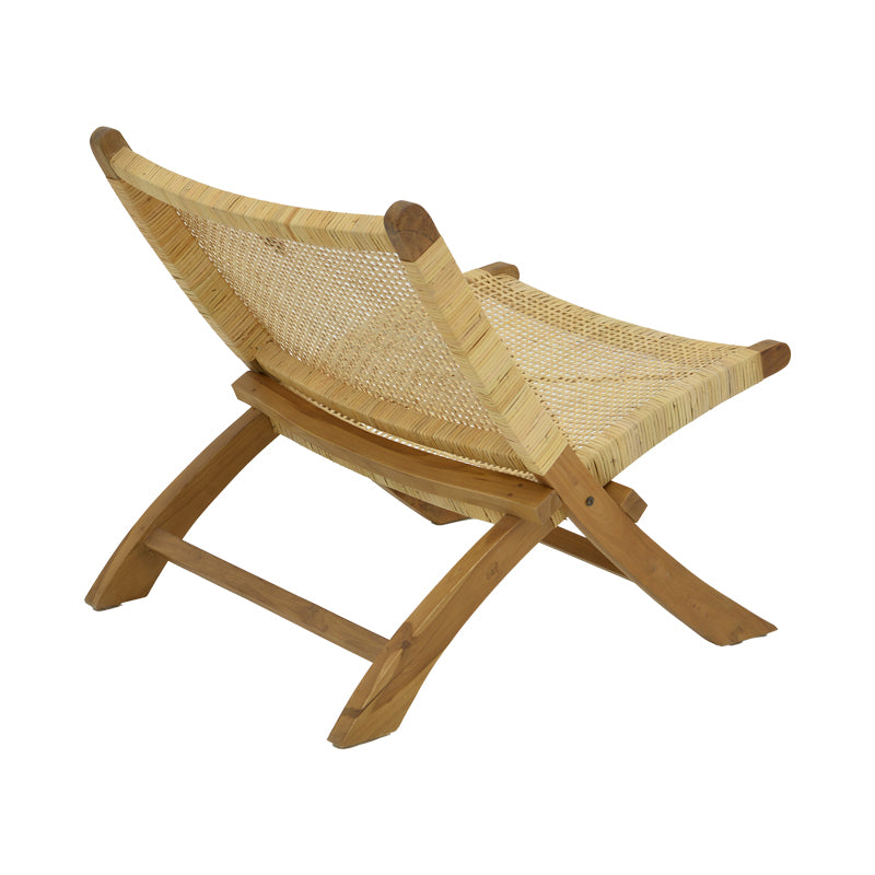 Καρέκλα Jerenze Φυσικό Teak Ξύλο-Rattan 65x78x68