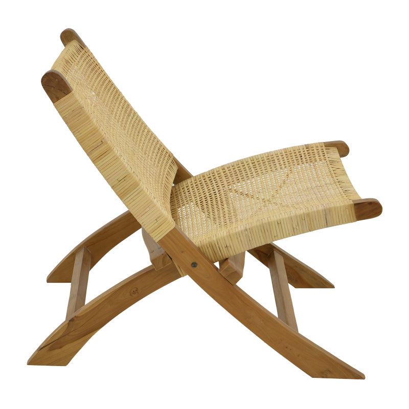 Καρέκλα Jerenze Φυσικό Teak Ξύλο-Rattan 65x78x68
