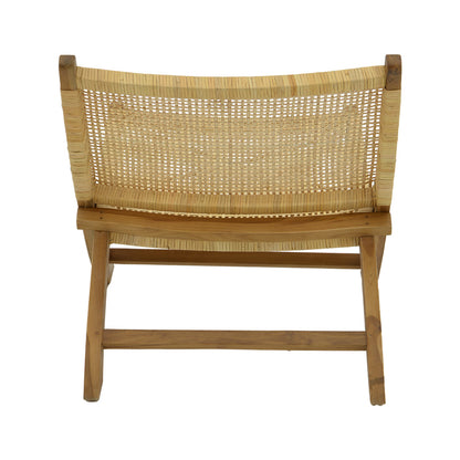 Καρέκλα Jerenze Φυσικό Teak Ξύλο-Rattan 65x78x68