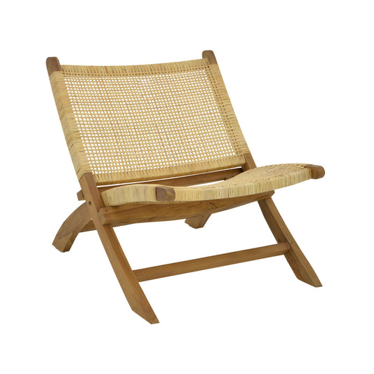 Καρέκλα Jerenze Φυσικό Teak Ξύλο-Rattan 65x78x68