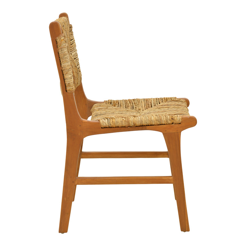 Καρέκλα Refane Σκελετός Teak Ξύλο με Ψάθα σε Φυσική Απόχρωση 50x58x85