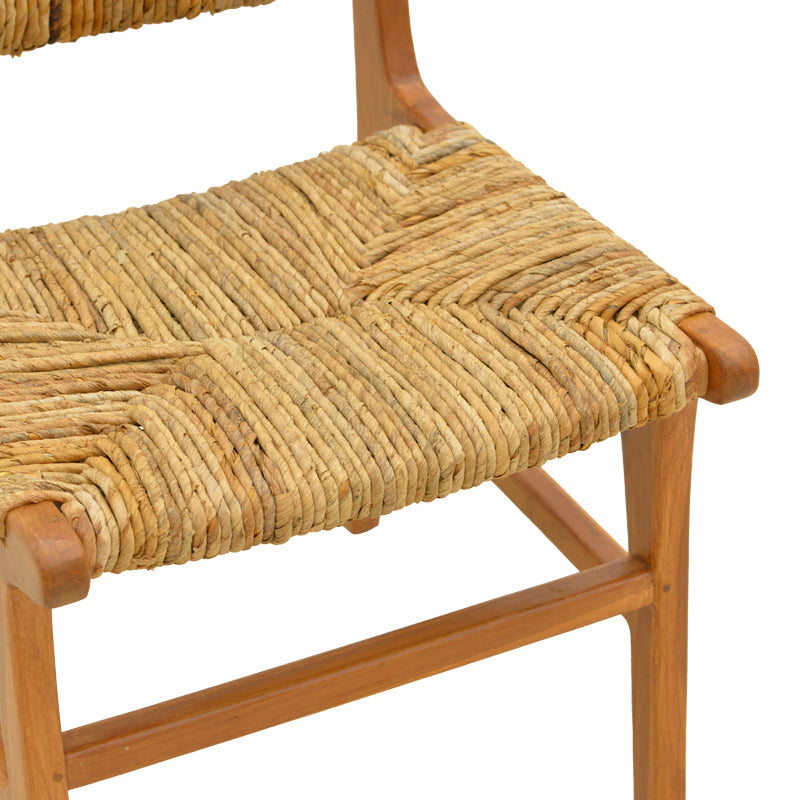 Καρέκλα Refane Σκελετός Teak Ξύλο με Ψάθα σε Φυσική Απόχρωση 50x58x85