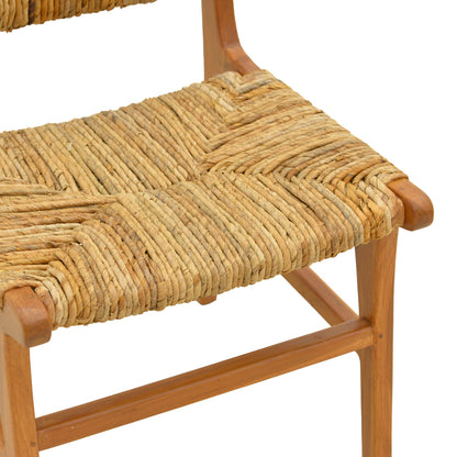 Καρέκλα Refane Σκελετός Teak Ξύλο με Ψάθα σε Φυσική Απόχρωση 50x58x85