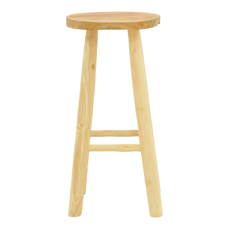 Σκαμπό Μπαρ Nusiwo Teak Ξύλο σε Φυσική Απόχρωση Φ35x70