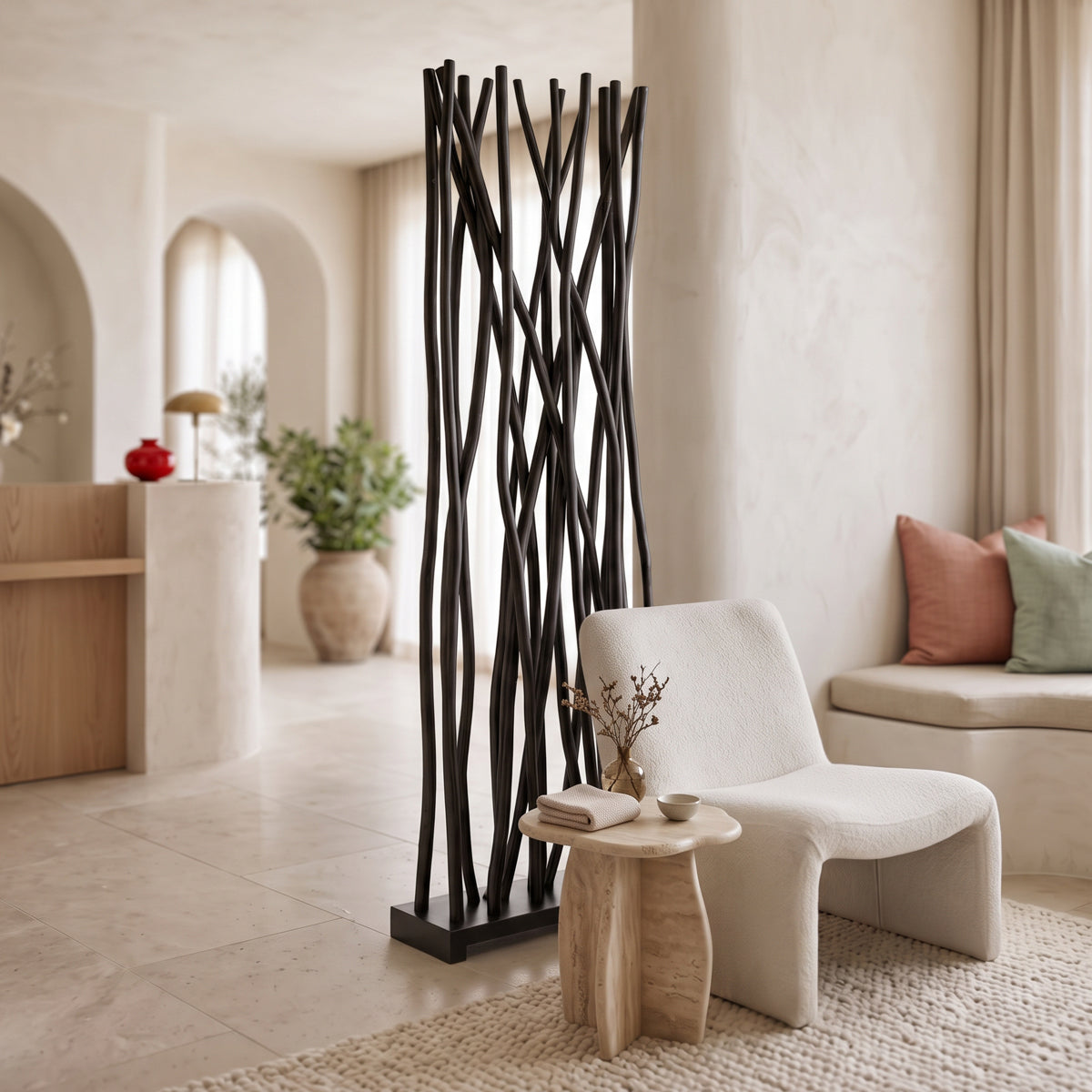 Διακοσμητικό Δαπέδου Jati Μαύρο Teak Ξύλο 60x20x190