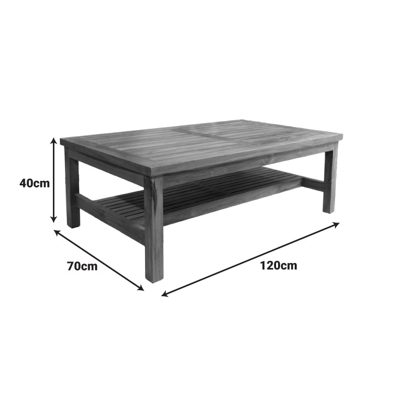 Τραπέζι Σαλονιού Louf Καρυδί Teak Ξύλο 120x70x40