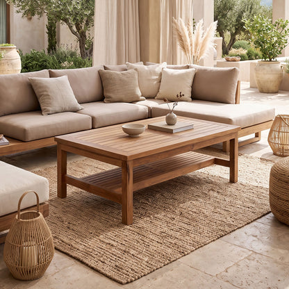 Τραπέζι Σαλονιού Louf Καρυδί Teak Ξύλο 120x70x40
