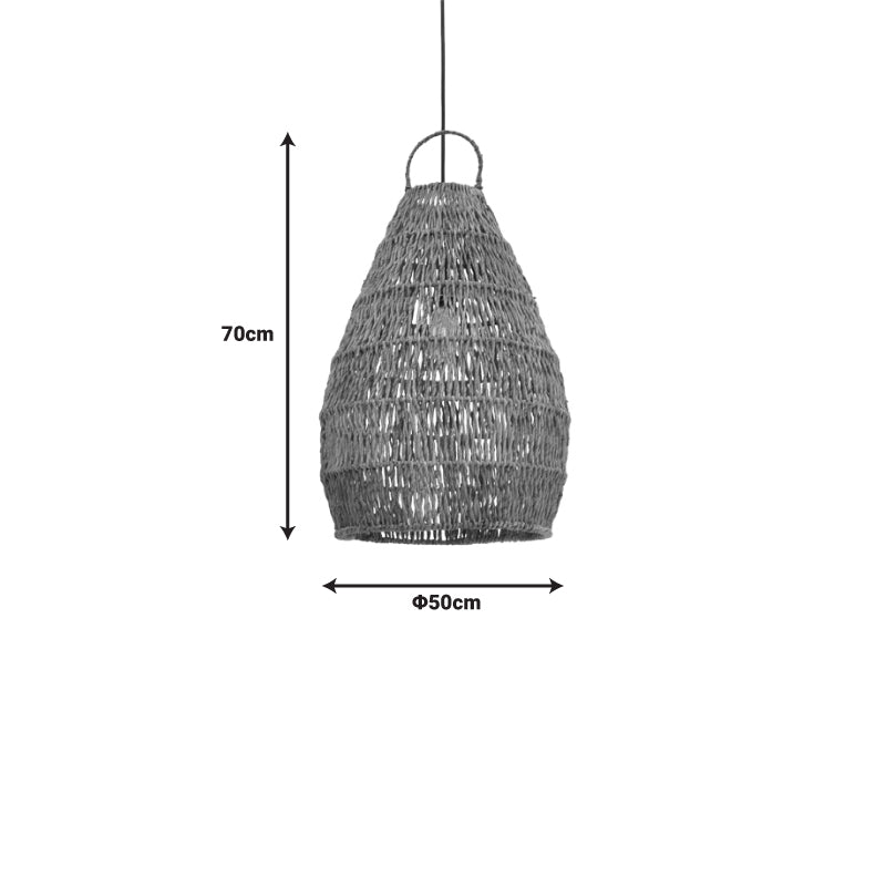 Φωτιστικό Οροφής Kelog Ψάθα σε Καφέ Απόχρωση 50x50x70