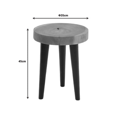 Βοηθητικό Τραπέζι Labous Suar Ξύλο σε Φυσική-Μαύρη Απόχρωση Φ35x45