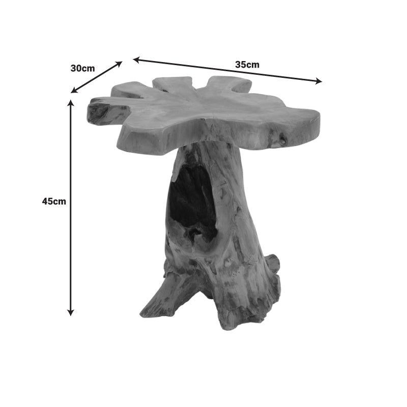 Βοηθητικό Τραπέζι Mushile Teak Ξύλο σε Φυσική Απόχρωση 30x35x45
