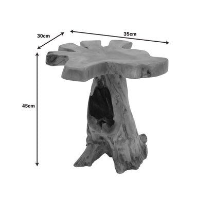 Βοηθητικό Τραπέζι Mushile Teak Ξύλο σε Φυσική Απόχρωση 30x35x45