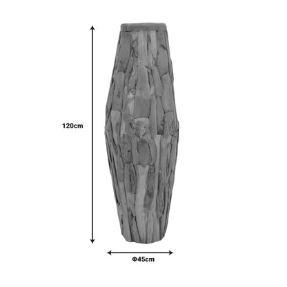 Διακοσμητικό Βάζο Erosian Teak Ξύλο σε Φυσική Απόχρωση Φ45x120