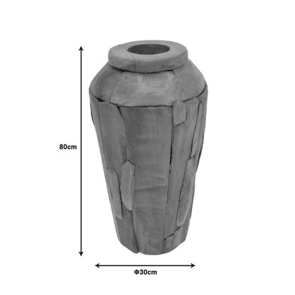 Διακοσμητικό Βάζο Archean Teak Ξύλο σε Φυσική Απόχρωση Φ30x80