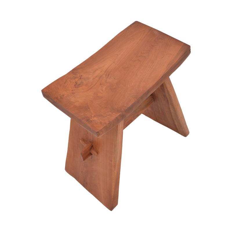 Σκαμπό Shogun Teak Ξύλο σε Φυσική Απόχρωση 46x28x46