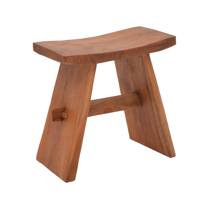 Σκαμπό Shogun Teak Ξύλο σε Φυσική Απόχρωση 46x28x46