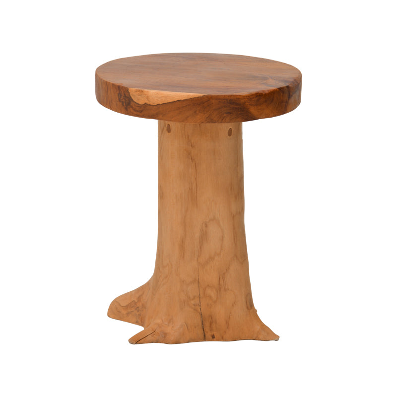 Σκαμπό Feranto Teak Ξύλο σε Φυσική Απόχρωση Φ35x45