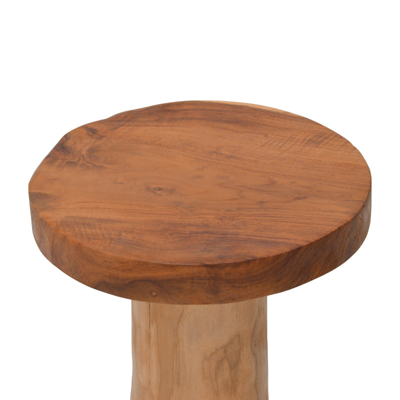 Σκαμπό Feranto Teak Ξύλο σε Φυσική Απόχρωση Φ35x45