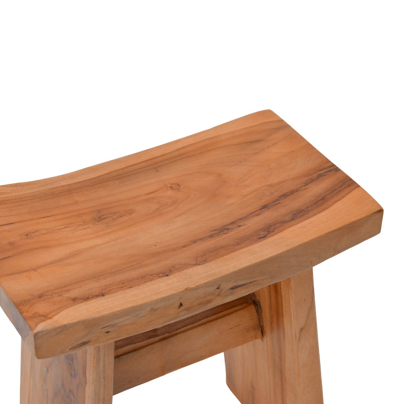 Σκαμπό Borbe Teak Ξύλο σε Φυσική Απόχρωση 45x28x45