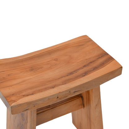 Σκαμπό Borbe Teak Ξύλο σε Φυσική Απόχρωση 45x28x45