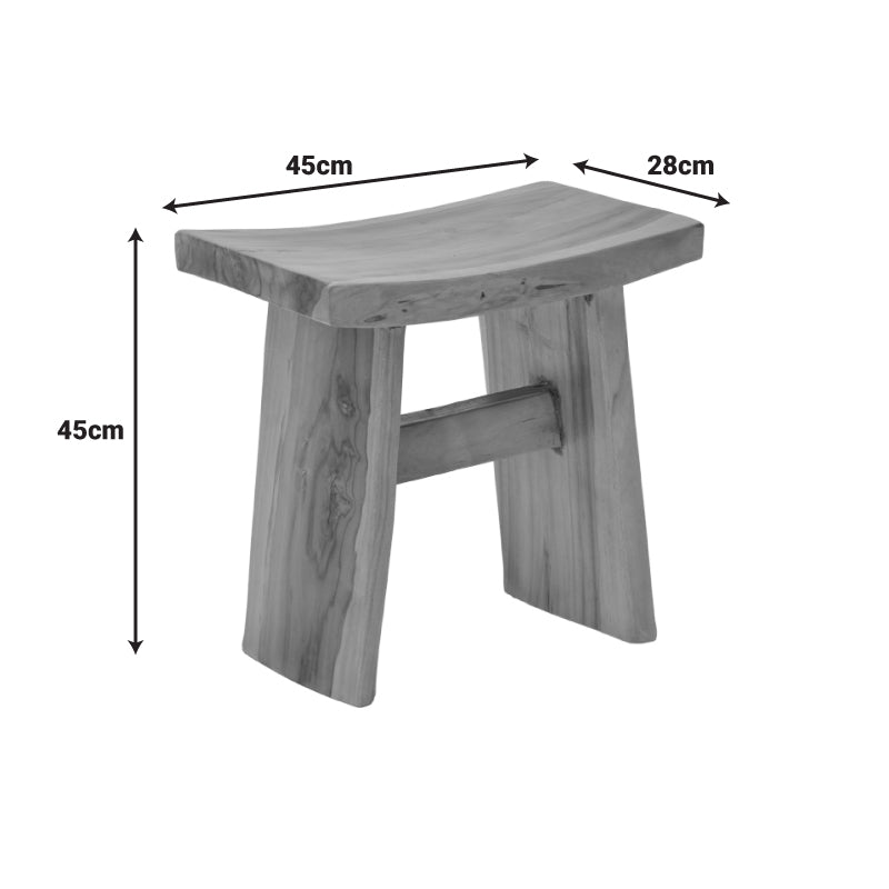 Σκαμπό Borbe Teak Ξύλο σε Φυσική Απόχρωση 45x28x45