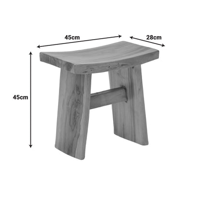 Σκαμπό Borbe Teak Ξύλο σε Φυσική Απόχρωση 45x28x45