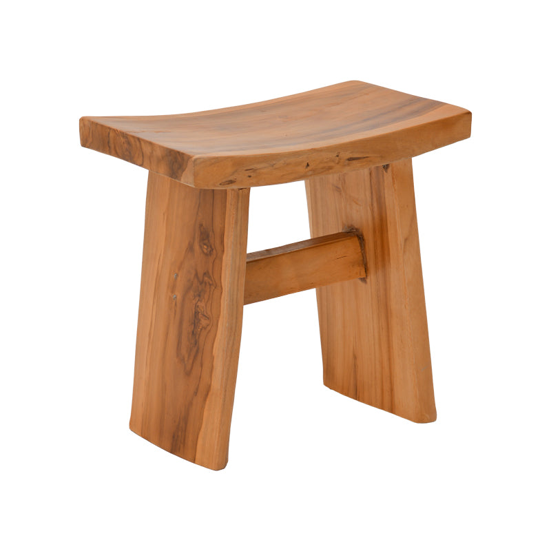 Σκαμπό Borbe Teak Ξύλο σε Φυσική Απόχρωση 45x28x45