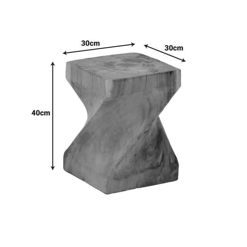 Σκαμπό Twister Suar Ξύλο σε Φυσική Απόχρωση 30x30x45