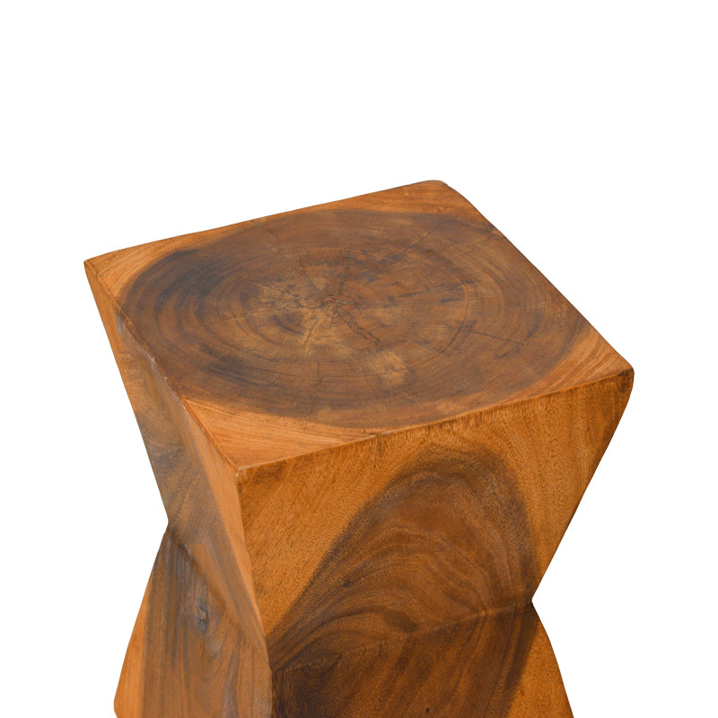 Σκαμπό Clepsydra Suar Ξύλο σε Φυσική Απόχρωση 31x31x45