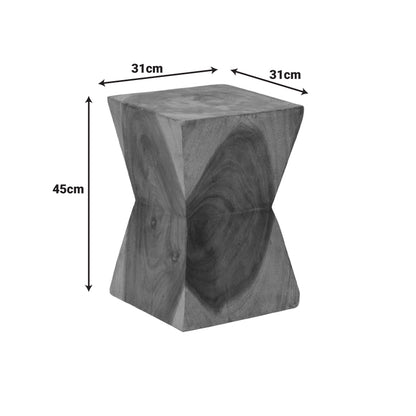 Σκαμπό Clepsydra Suar Ξύλο σε Φυσική Απόχρωση 31x31x45