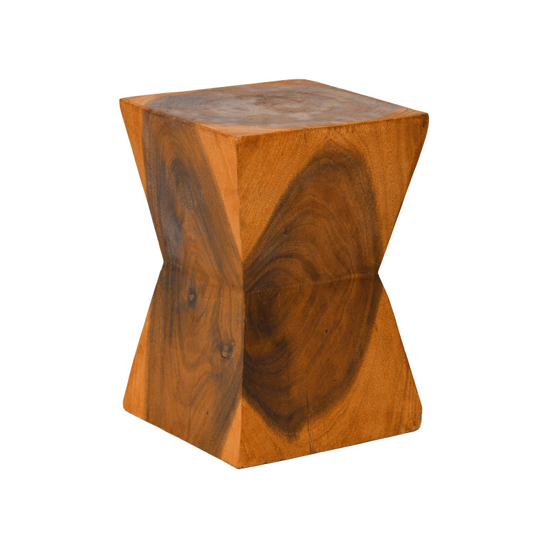 Σκαμπό Clepsydra Suar Ξύλο σε Φυσική Απόχρωση 31x31x45