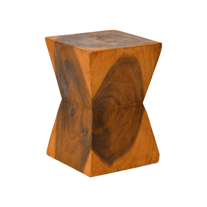 Σκαμπό Clepsydra Suar Ξύλο σε Φυσική Απόχρωση 31x31x45