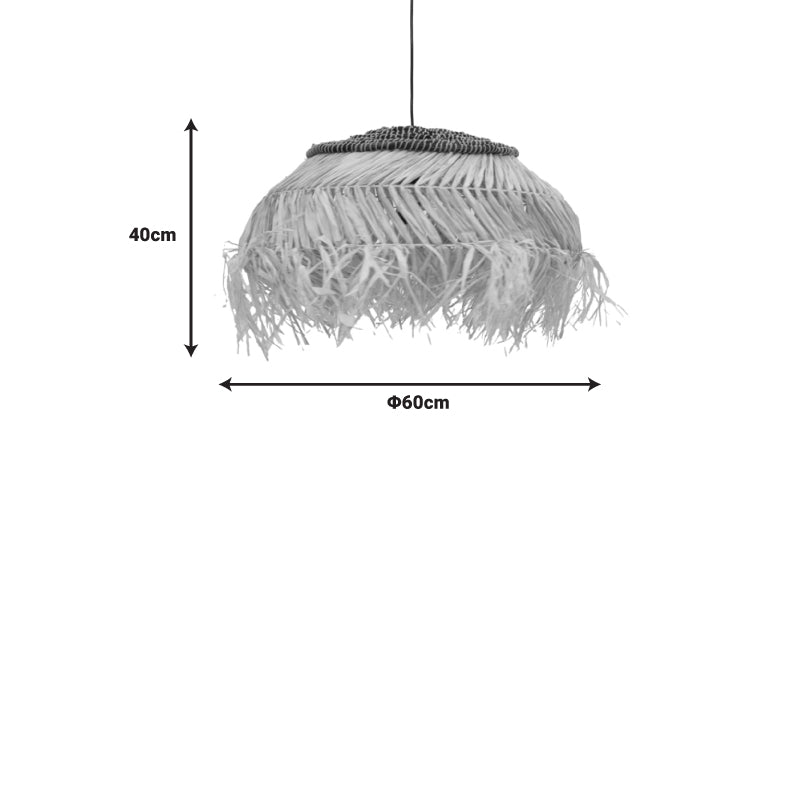Φωτιστικό Οροφής Hengiole Sisal σε Φυσικό-Μαύρο Χρώμα Φ60x40