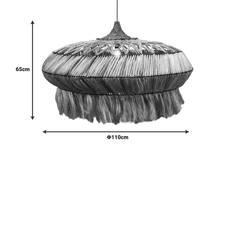 Φωτιστικό Οροφής Merdone Abaca Ξύλο σε Φυσικό Χρώμα Φ110x65