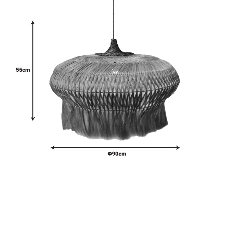 Φωτιστικό Οροφής Pozarne Abaca Ξύλο σε Φυσικό Χρώμα Φ90x55
