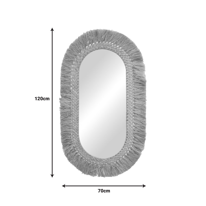 Καθρέπτης Bohnile Sisal σε Φυσικό Χρώμα 70x4x120