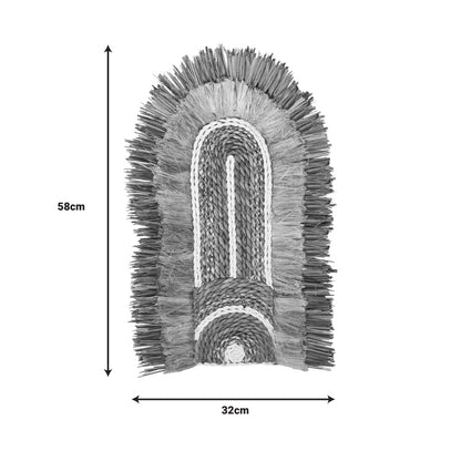 Διακοσμητικό Τοίχου Earsy Ψάθα σε Φυσικό Χρώμα 58x32x8