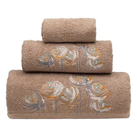Σετ Πετσέτες Art 3391 Σετ 3 Τμχ Μόκα