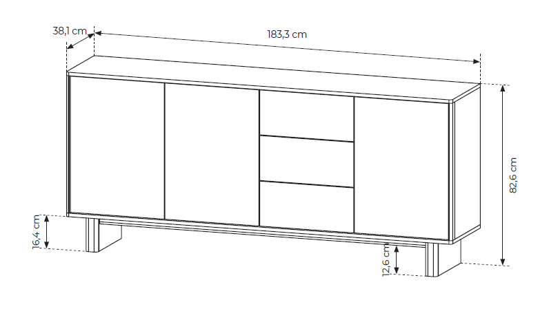 Naboo II sideboard 183.3x38.1x82.6