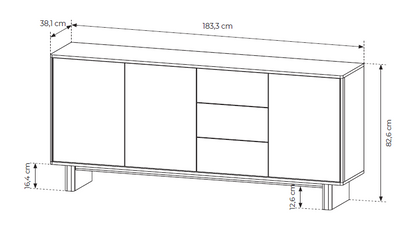 Naboo II sideboard 183.3x38.1x82.6