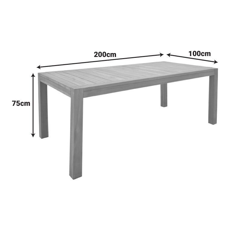 Τραπέζι Vocaly Teak Ξύλο σε Φυσική Απόχρωση 200x100x75