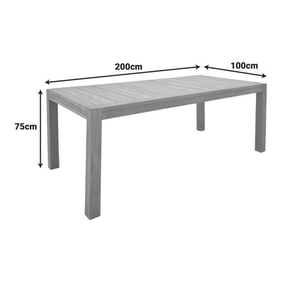 Τραπέζι Vocaly Teak Ξύλο σε Φυσική Απόχρωση 200x100x75