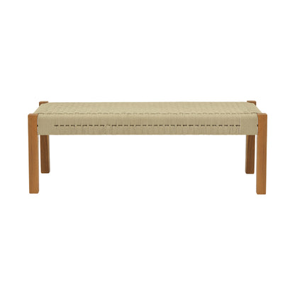 Παγκάκι Uma Teak Ξύλο και PE Σχοινί σε Φυσική Απόχρωση 150x45x40