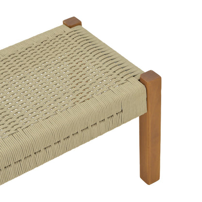 Παγκάκι Uma Teak Ξύλο και PE Σχοινί σε Φυσική Απόχρωση 150x45x40