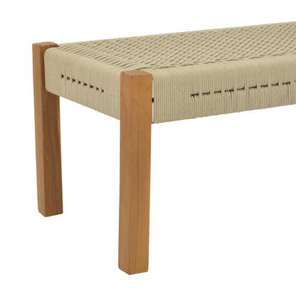 Παγκάκι Uma Teak Ξύλο και PE Σχοινί σε Φυσική Απόχρωση 150x45x40