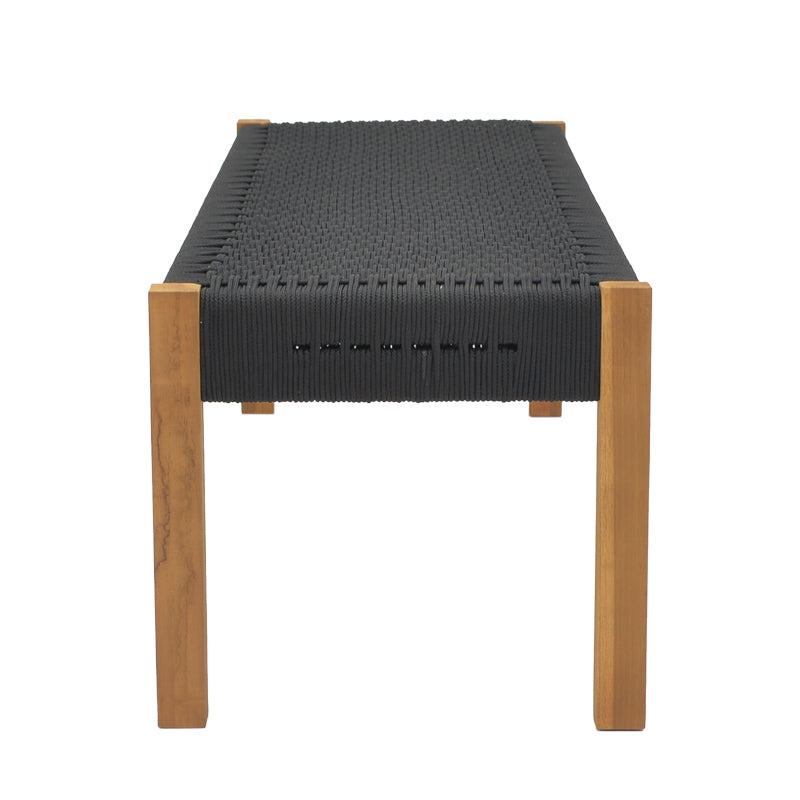 Παγκάκι Uma Teak Ξύλο και Σχοινί σε Μαύρη Απόχρωση 150x45x40