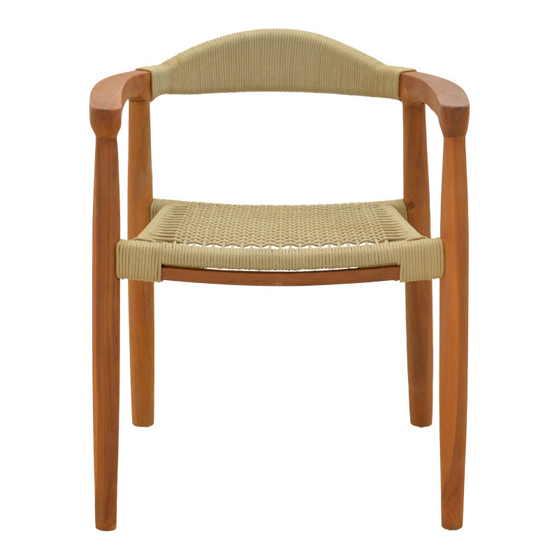 Πολυθρόνα Ganny Teak Ξύλο και PE Σχοινί σε Φυσική Απόχρωση 61x58x71